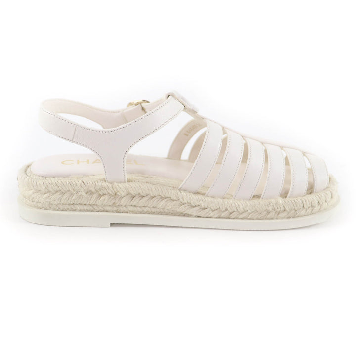 Great CHANEL COCO Mark Espadrilles Leather Gurkha Sandals leather 36 G45425