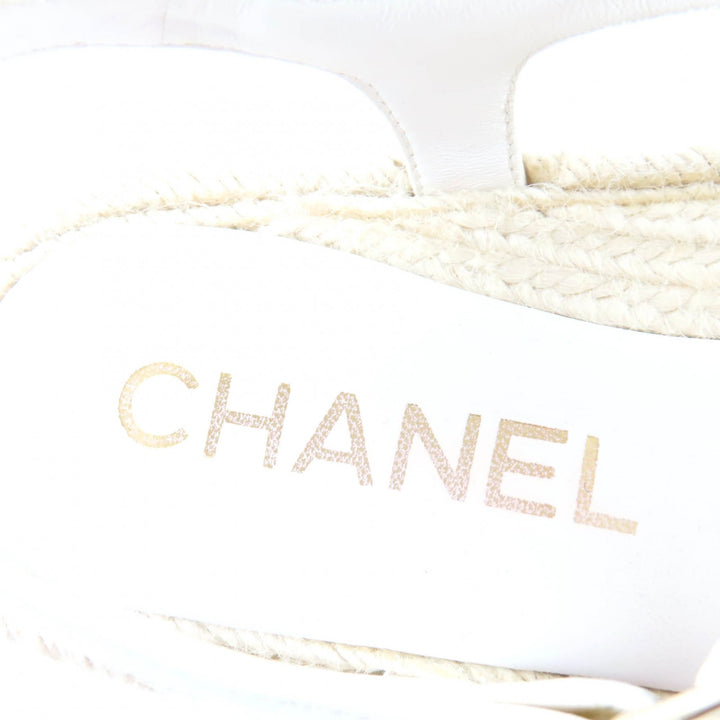 Great CHANEL COCO Mark Espadrilles Leather Gurkha Sandals leather 36 G45425