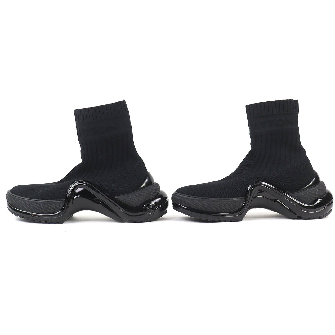 Excellent LOUIS VUITTON LV arc light line Logo sock sneakers black 42 1A52LI