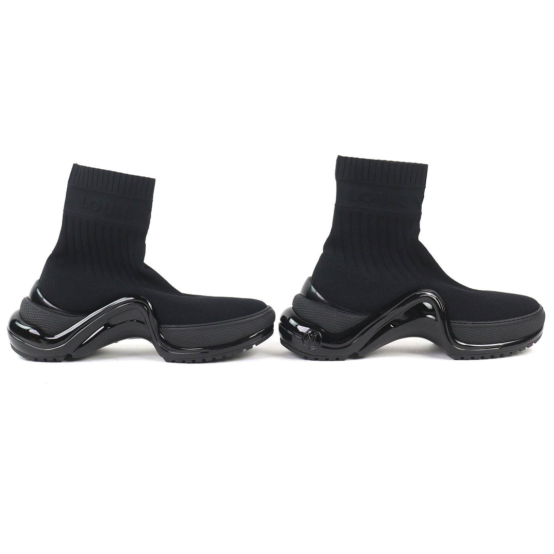 Excellent LOUIS VUITTON LV arc light line Logo sock sneakers black 42 1A52LI