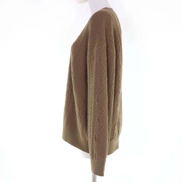 Pristine HERMES knit Chaine d'Ancre Long Sleeve Brown Virgin wool Women 38