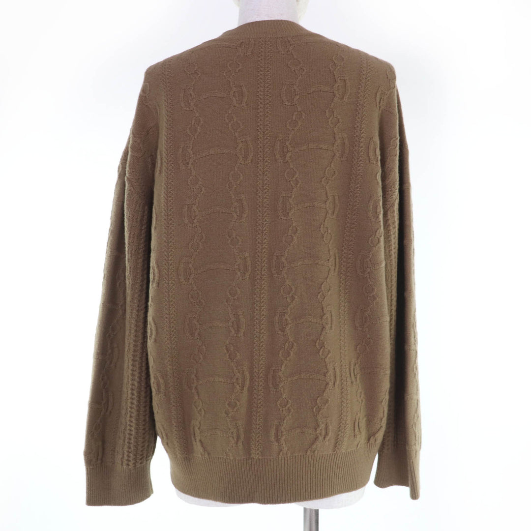 Pristine HERMES knit Chaine d'Ancre Long Sleeve Brown Virgin wool Women 38