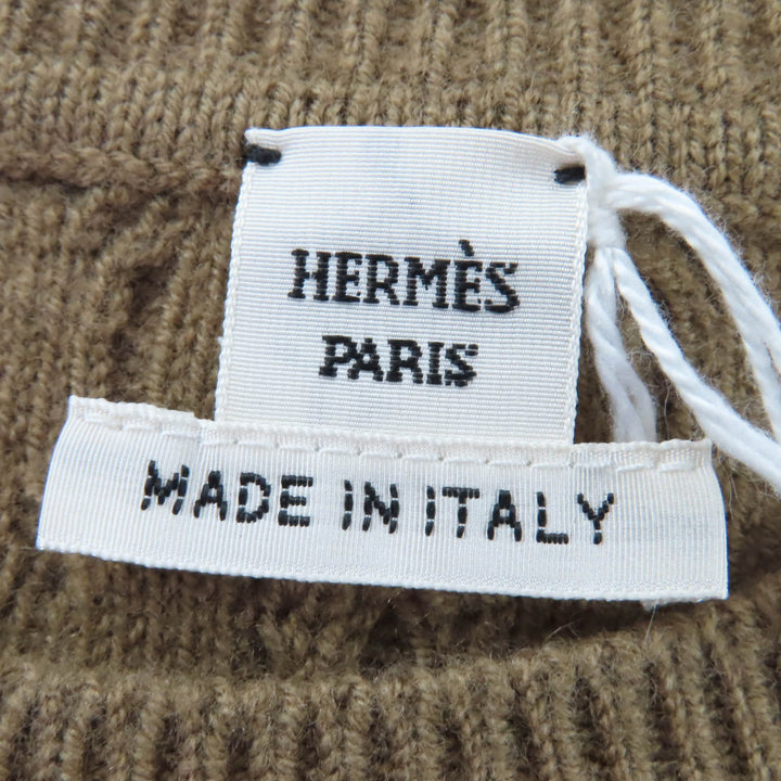 Pristine HERMES knit Chaine d'Ancre Long Sleeve Brown Virgin wool Women 38