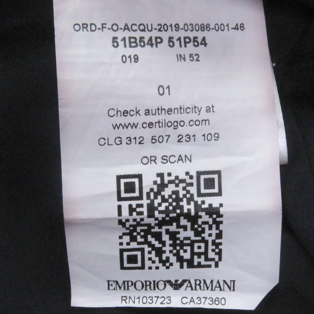 Great EMPORIO ARMANI leather jacket Black tag logo print blouson jacket