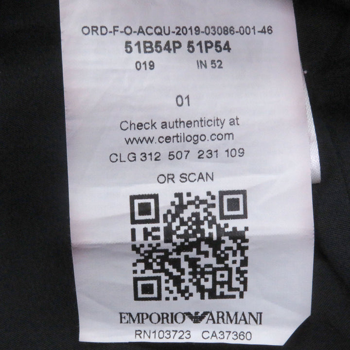 Great EMPORIO ARMANI leather jacket Black tag logo print blouson jacket