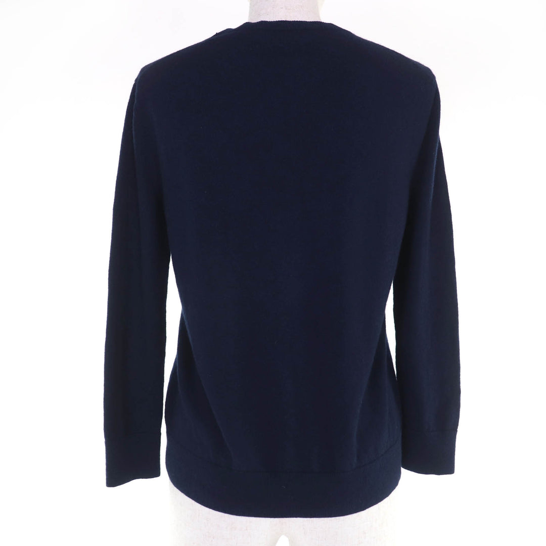 Great Christian Dior cardigan Beaded long-sleeved knit Navy cashmere 40