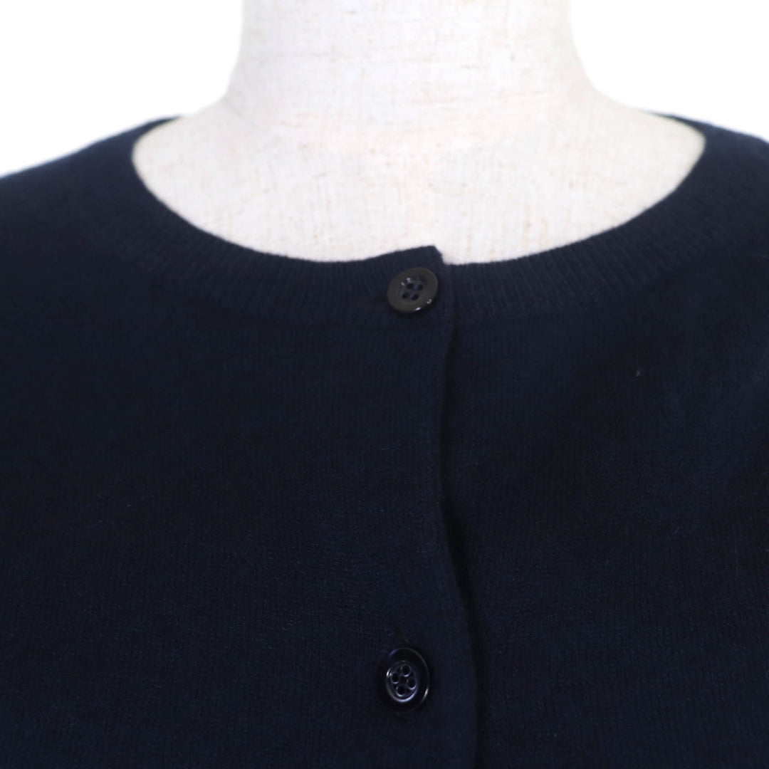 Great Christian Dior cardigan Beaded long-sleeved knit Navy cashmere 40