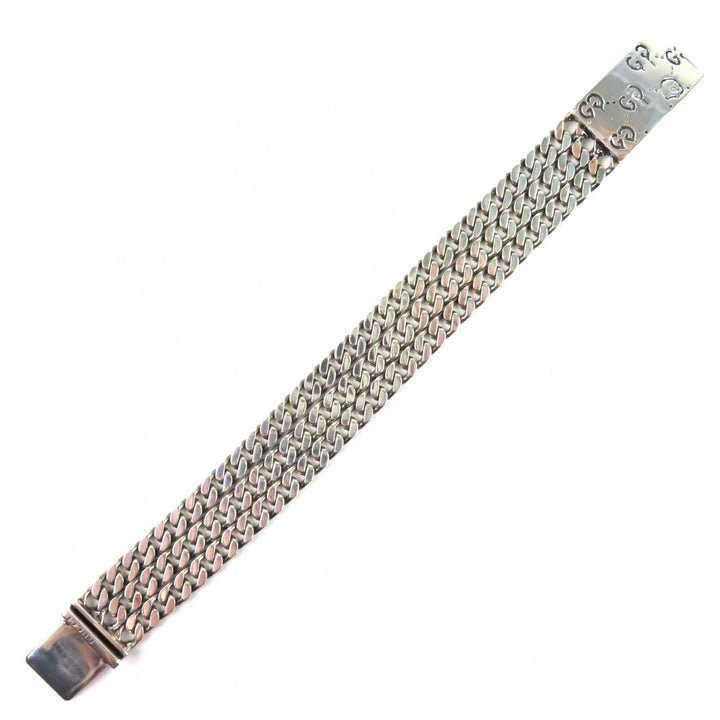 Great GUCCI bracelet ghost Skull GGPattern Triple Chain Silver SV925 Women