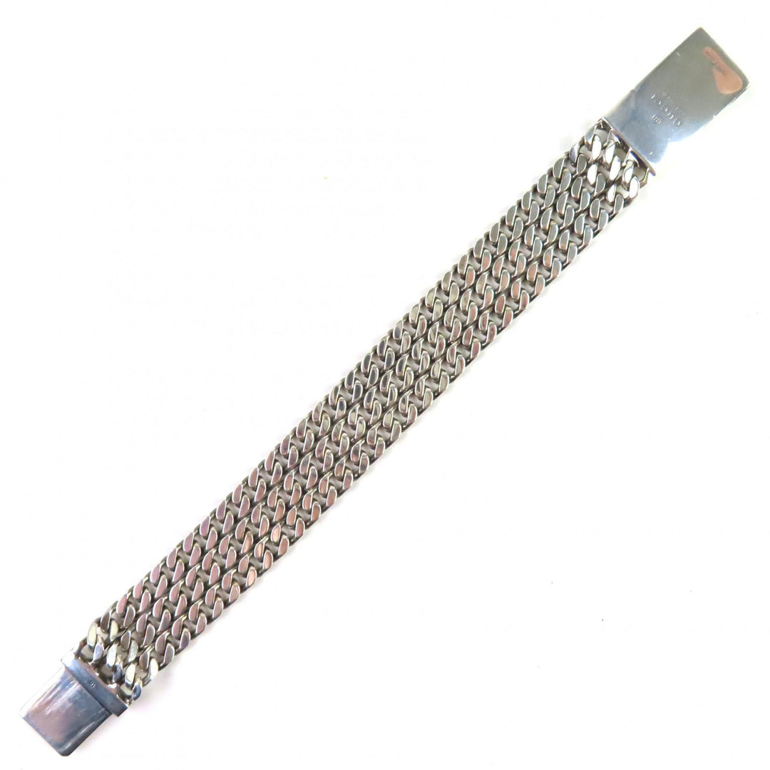 Great GUCCI bracelet ghost Skull GGPattern Triple Chain Silver SV925 Women