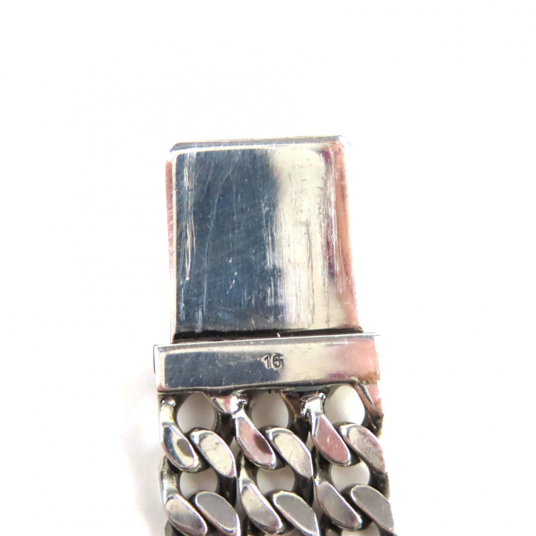 Great GUCCI bracelet ghost Skull GGPattern Triple Chain Silver SV925 Women