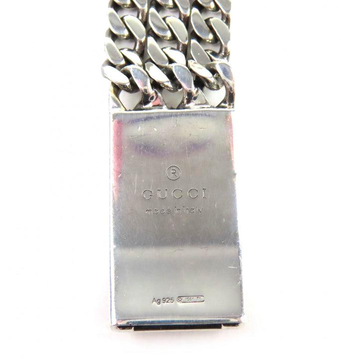 Great GUCCI bracelet ghost Skull GGPattern Triple Chain Silver SV925 Women