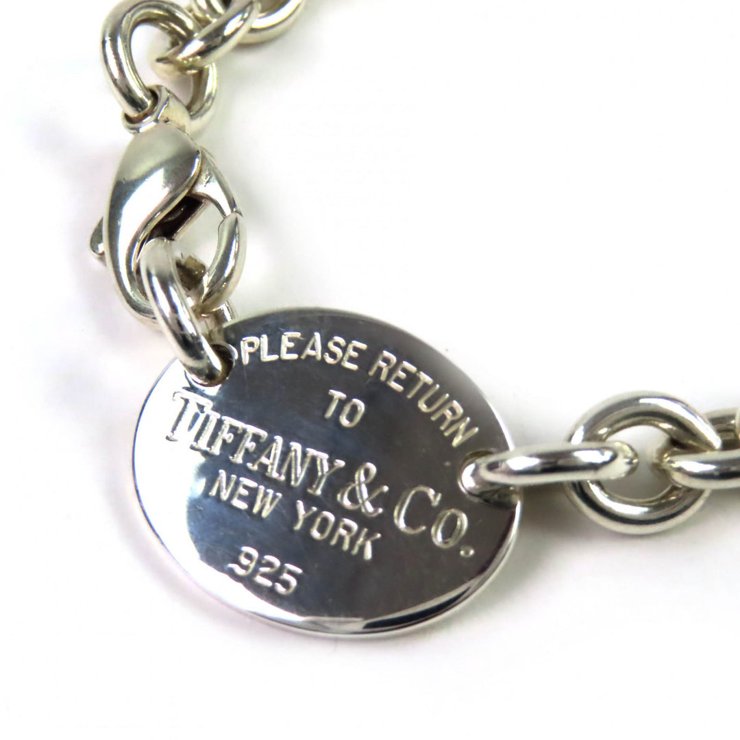 Great TIFFANY&Co. Necklace Oval tag Necklace Silver 925 Women
