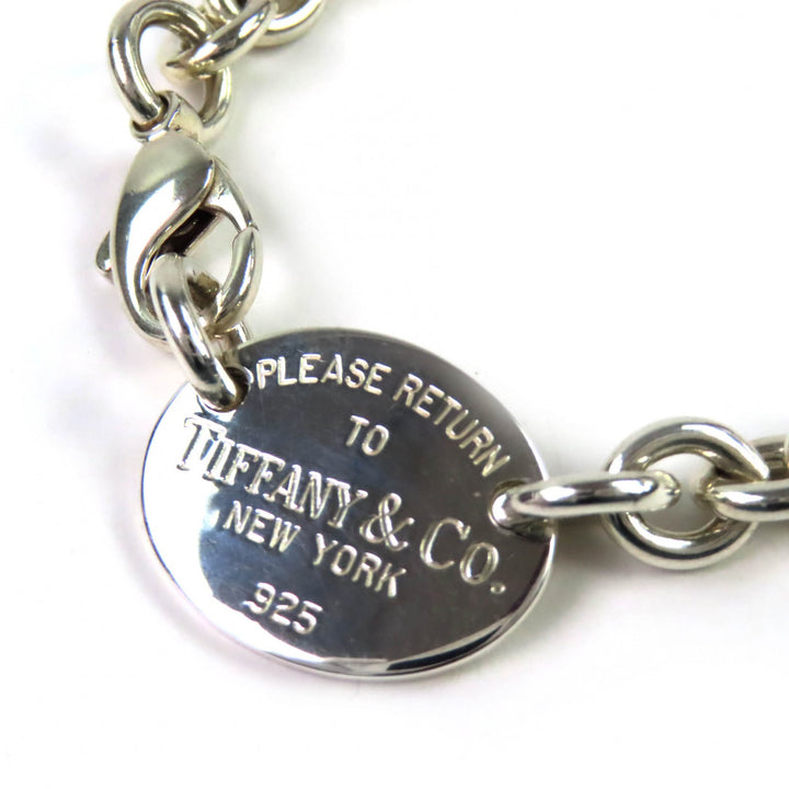 Great TIFFANY&Co. Necklace Oval tag Necklace Silver 925 Women