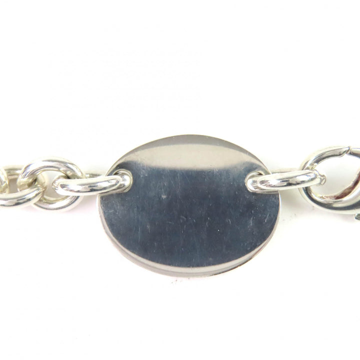Great TIFFANY&Co. Necklace Oval tag Necklace Silver 925 Women