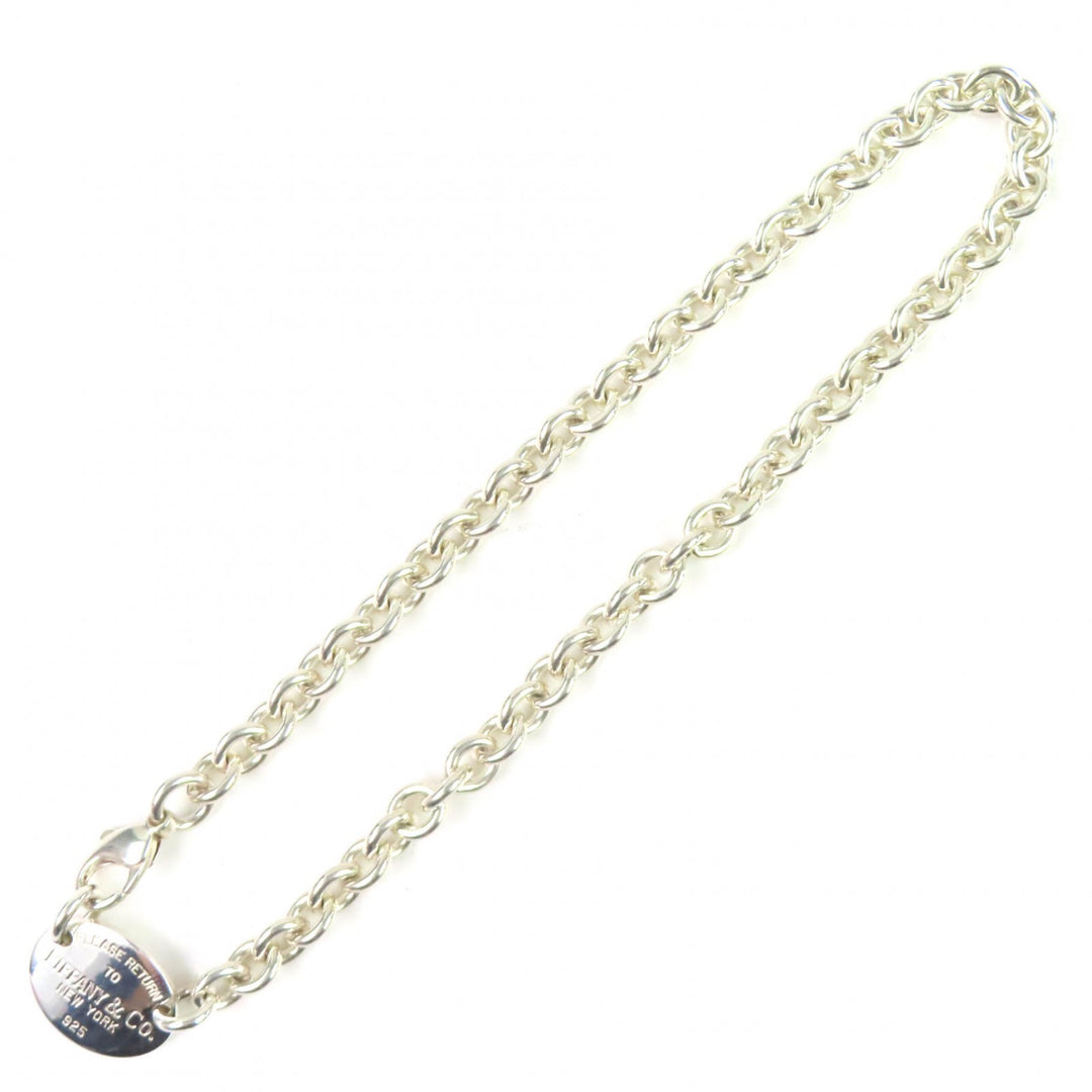 Great TIFFANY&Co. Necklace Oval tag Necklace Silver 925 Women