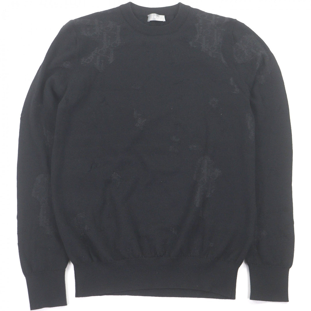 Great DIOR sweater Oblique Crushed Opal Processing Thin black wool