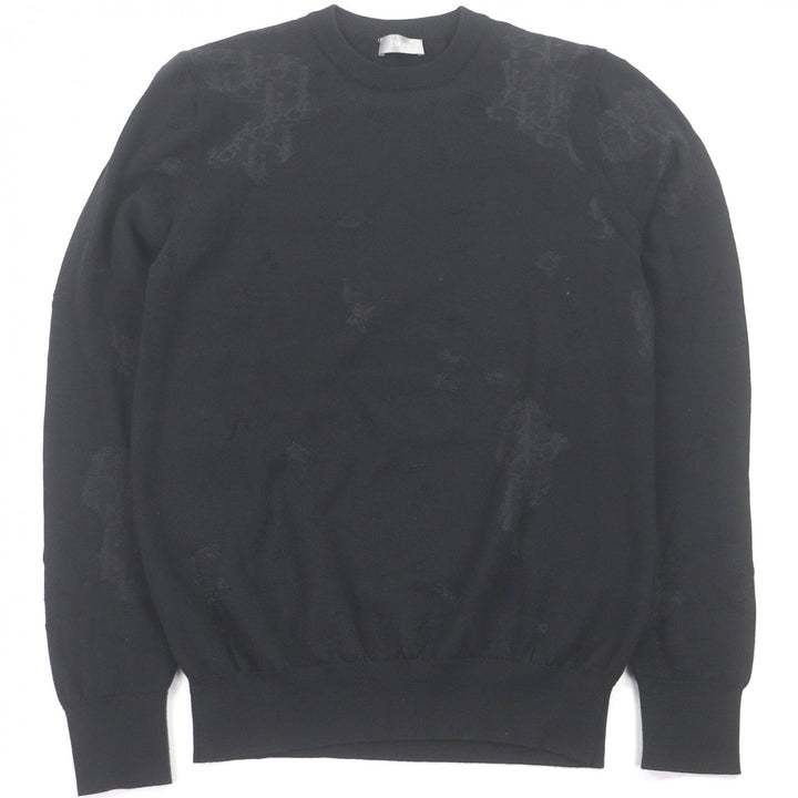 Great DIOR sweater Oblique Crushed Opal Processing Thin black wool