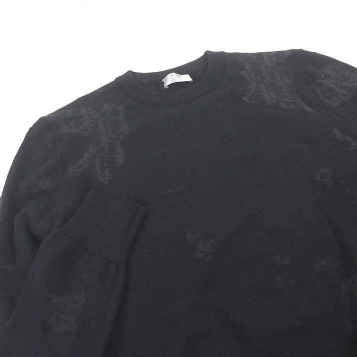 Great DIOR sweater Oblique Crushed Opal Processing Thin black wool