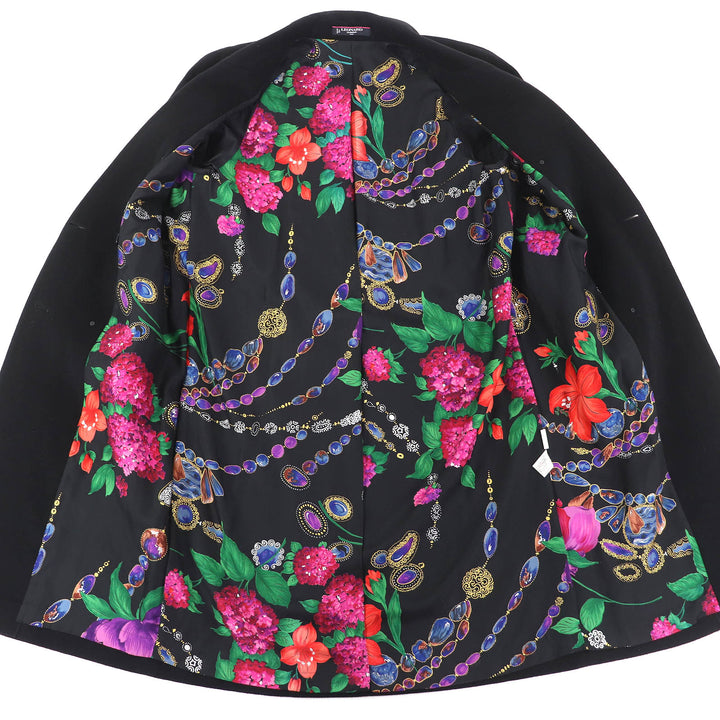 Excellent LEONARD FASHION coat All-over lining design, logo button, cashmere