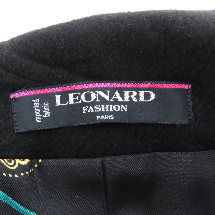 Excellent LEONARD FASHION coat All-over lining design, logo button, cashmere