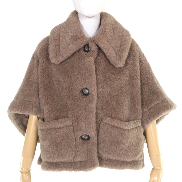 Pristine Max Mara poncho Teddy bear White Tag Cape Brown alpaca 23473618336