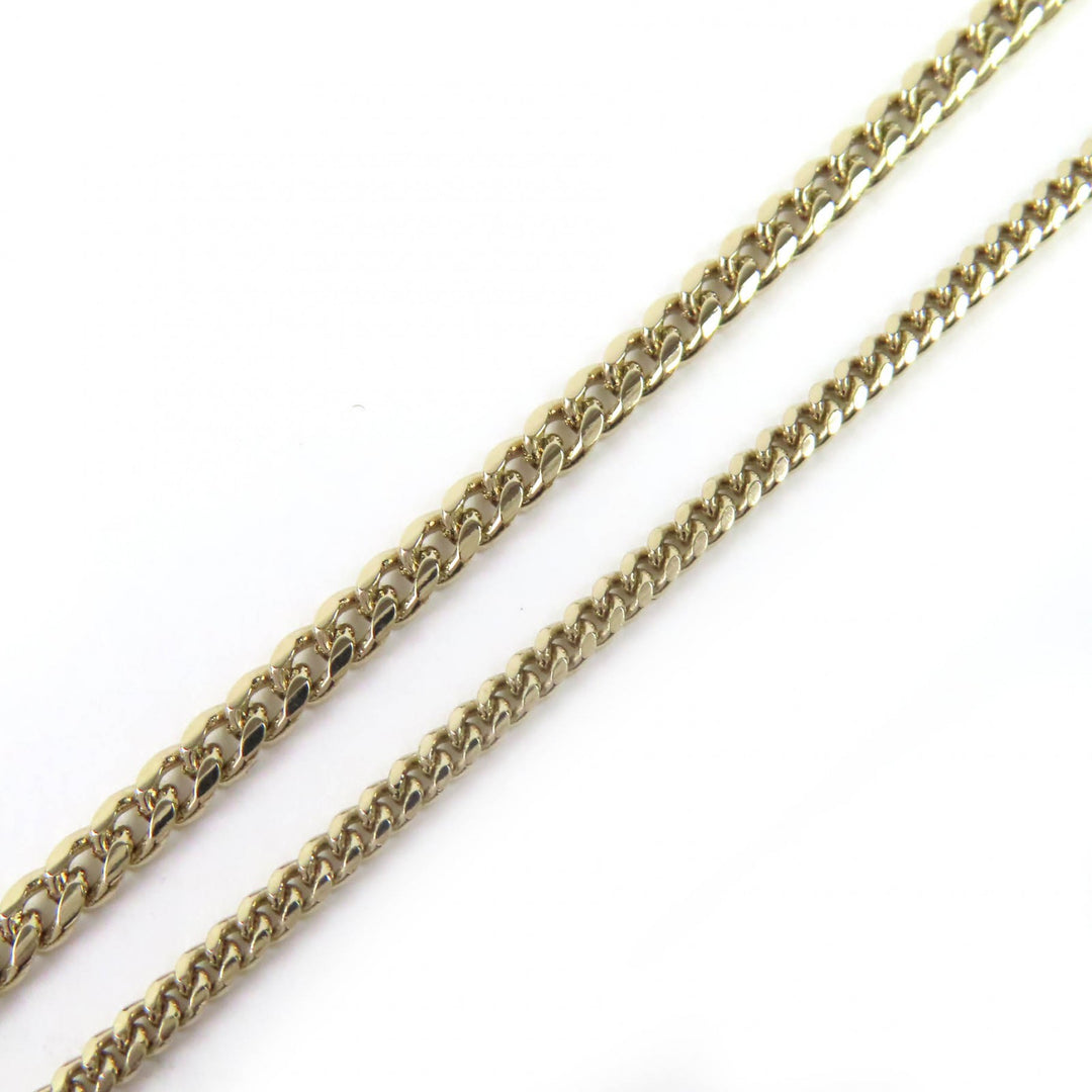 Excellent CHANEL Brooch COCO Mark Metal Strass Double Heart Chain C23B ABB655