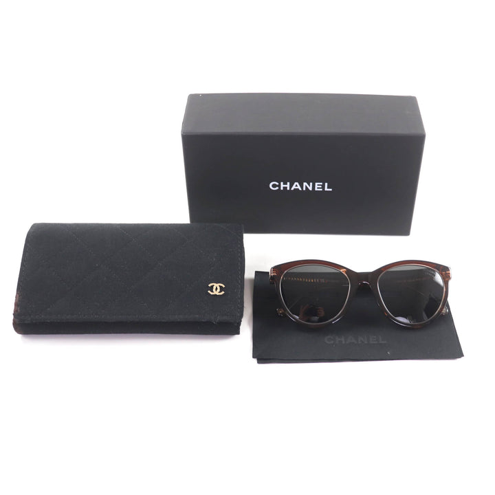 Great CHANEL sunglasses COCO Mark logo included Clear brown Women 5523-U