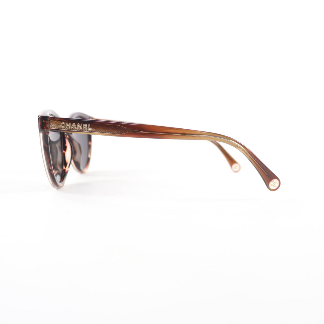 Great CHANEL sunglasses COCO Mark logo included Clear brown Women 5523-U