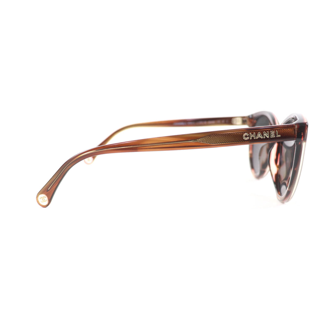 Great CHANEL sunglasses COCO Mark logo included Clear brown Women 5523-U