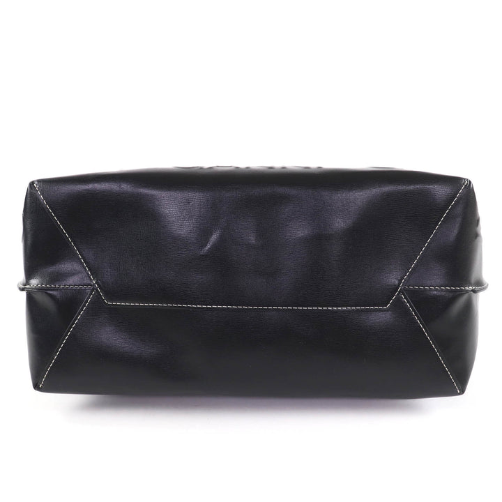 Great GANNI Banner Tote Bag Large Logo Design 2-Way Shoulder Bag Handbag leather