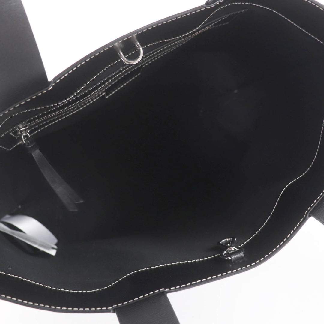 Great GANNI Banner Tote Bag Large Logo Design 2-Way Shoulder Bag Handbag leather
