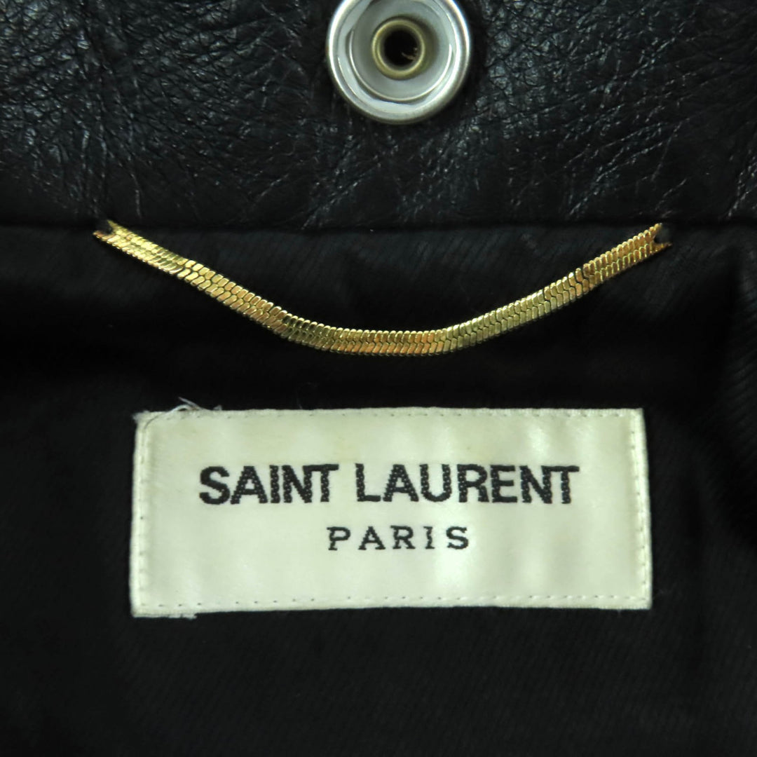 Great SAINT LAURENT PARIS Leather jacket black Cowhide Women 34 483854