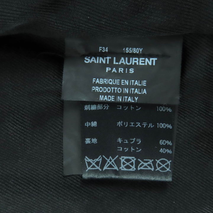 Great SAINT LAURENT PARIS Leather jacket black Cowhide Women 34 483854