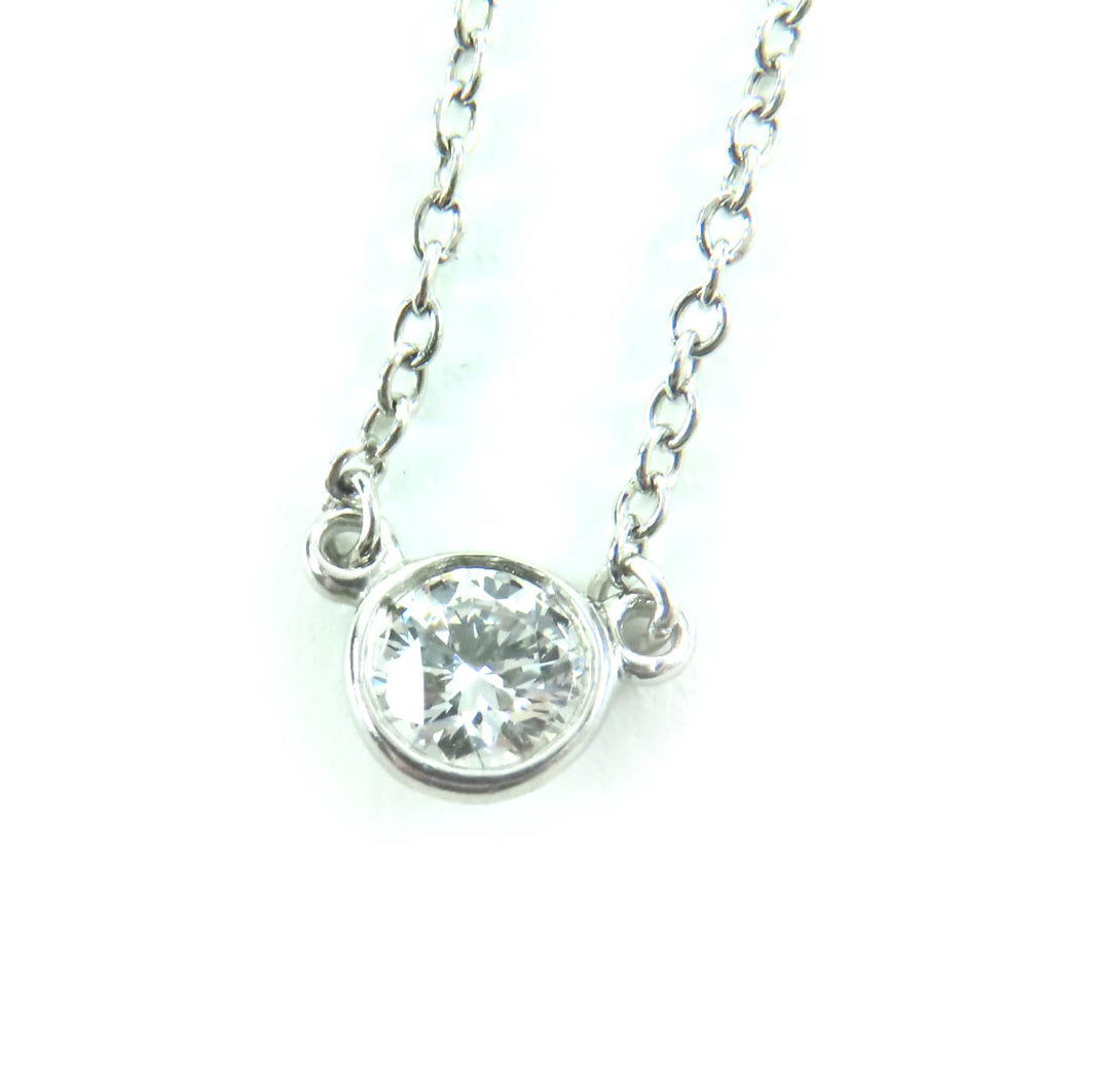 Excellent TIFFANY&Co. Necklace By the yard 0.14ct 1P diamond Silver PT950 Women