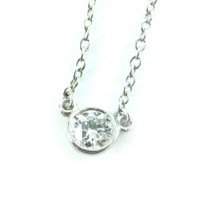 Excellent TIFFANY&Co. Necklace By the yard 0.14ct 1P diamond Silver PT950 Women