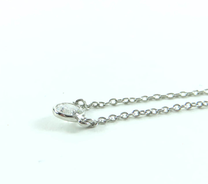 Excellent TIFFANY&Co. Necklace By the yard 0.14ct 1P diamond Silver PT950 Women