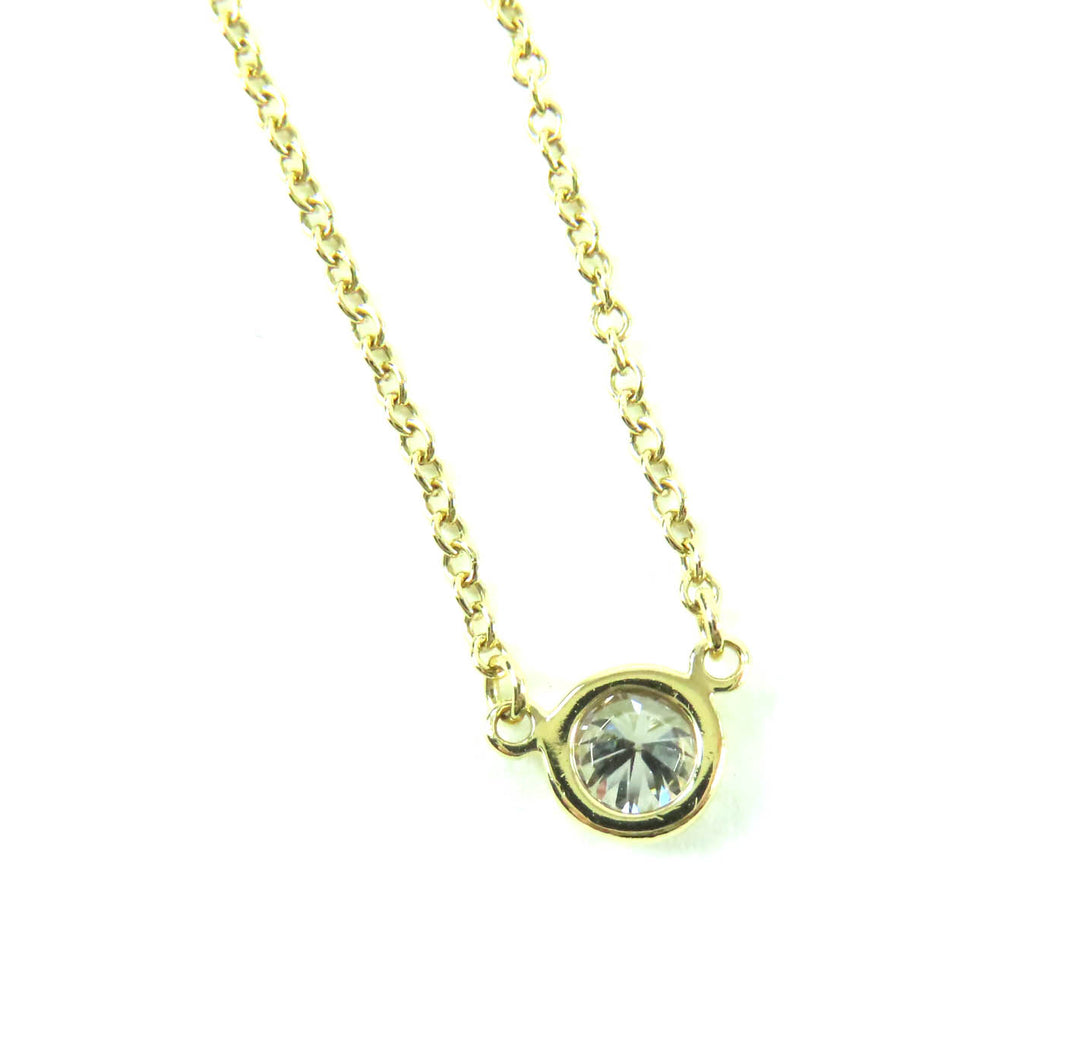 Excellent TIFFANY&Co. Necklace By the yard 1P diamond gold AU750 Women
