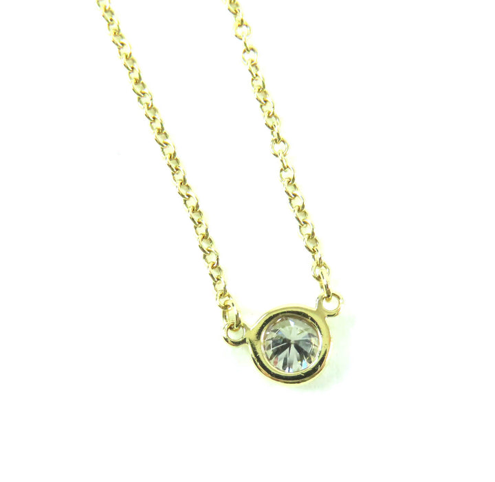 Excellent TIFFANY&Co. Necklace By the yard 1P diamond gold AU750 Women