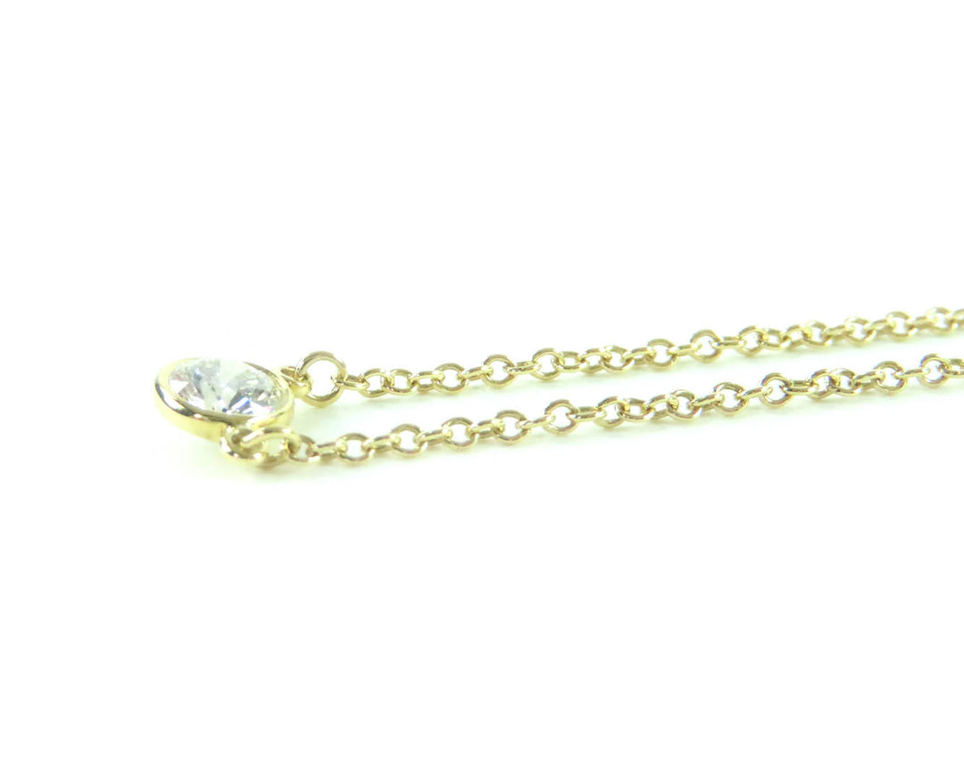 Excellent TIFFANY&Co. Necklace By the yard 1P diamond gold AU750 Women