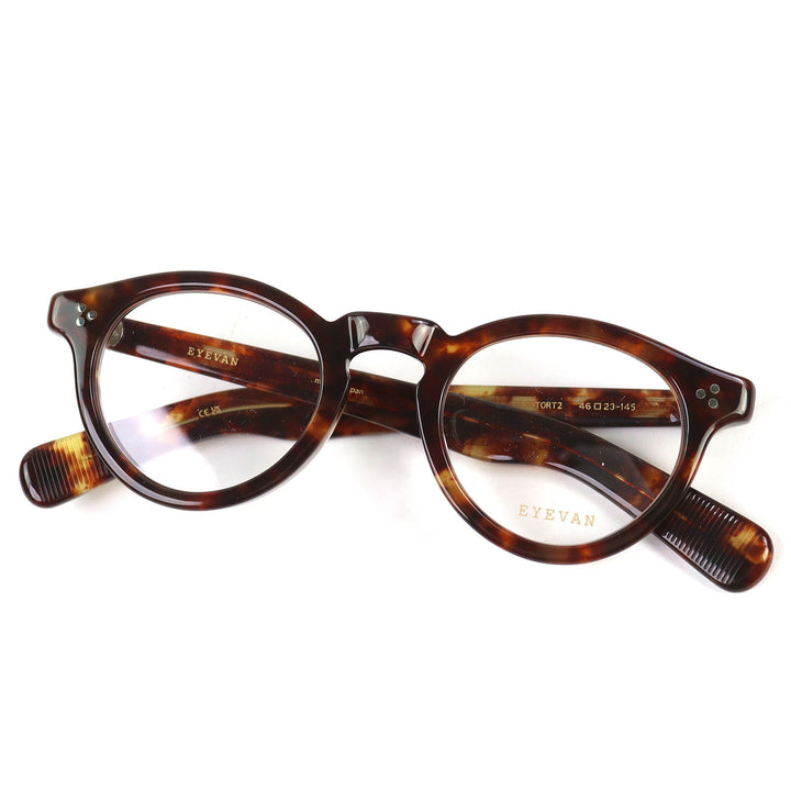Excellent EYEVAN Glasses Conner TORT2 Tortoiseshell Pattern Boston Shape Brown