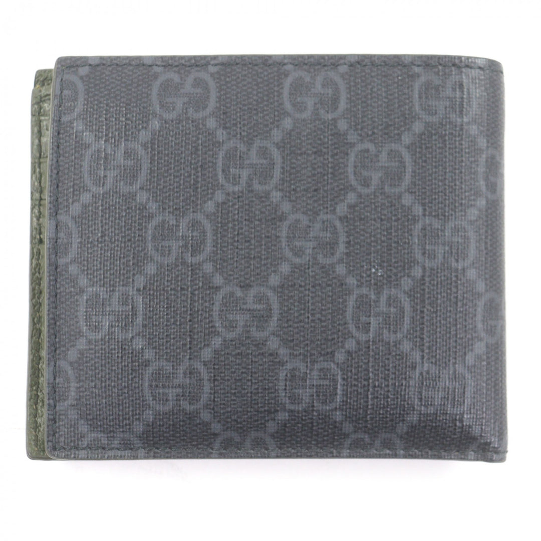 Great GUCCI Bifold Wallet GG Supreme Double G Logo Metal