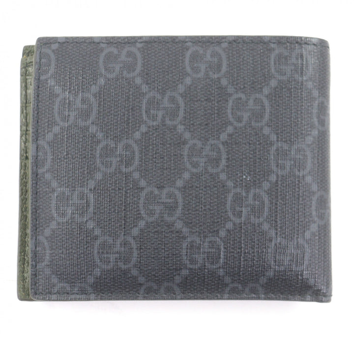 Great GUCCI Bifold Wallet GG Supreme Double G Logo Metal