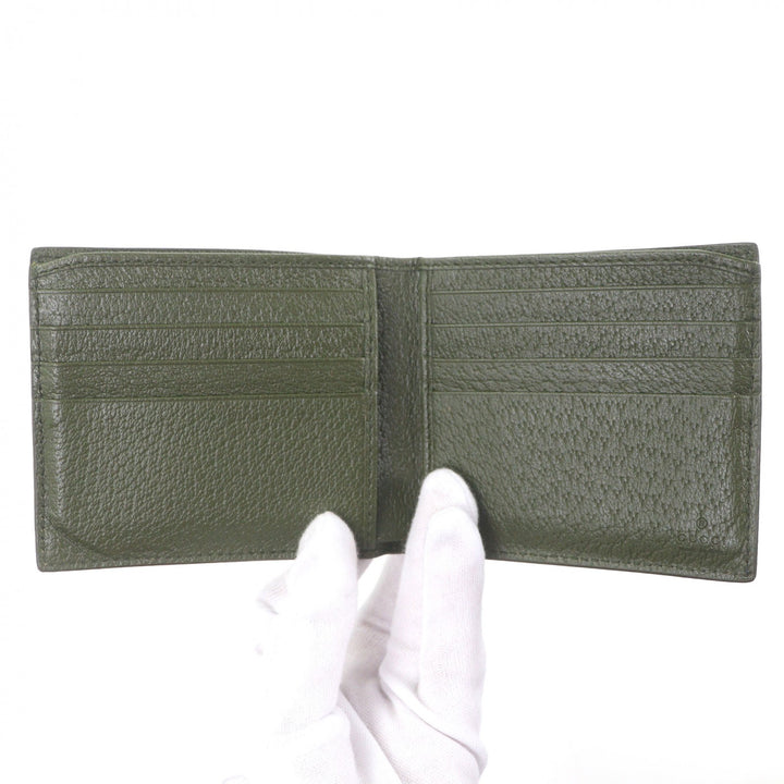 Great GUCCI Bifold Wallet GG Supreme Double G Logo Metal