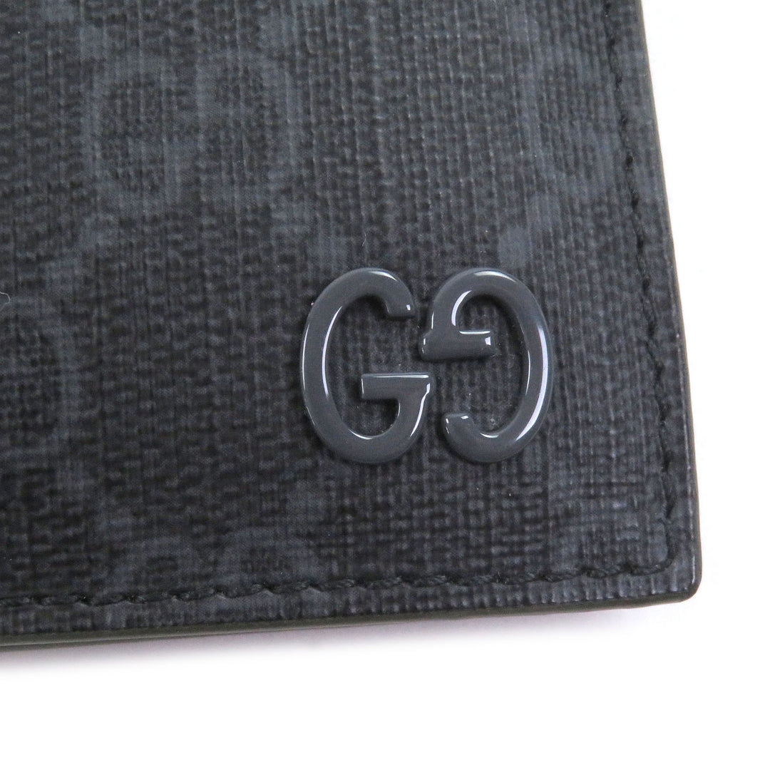 Great GUCCI Bifold Wallet GG Supreme Double G Logo Metal