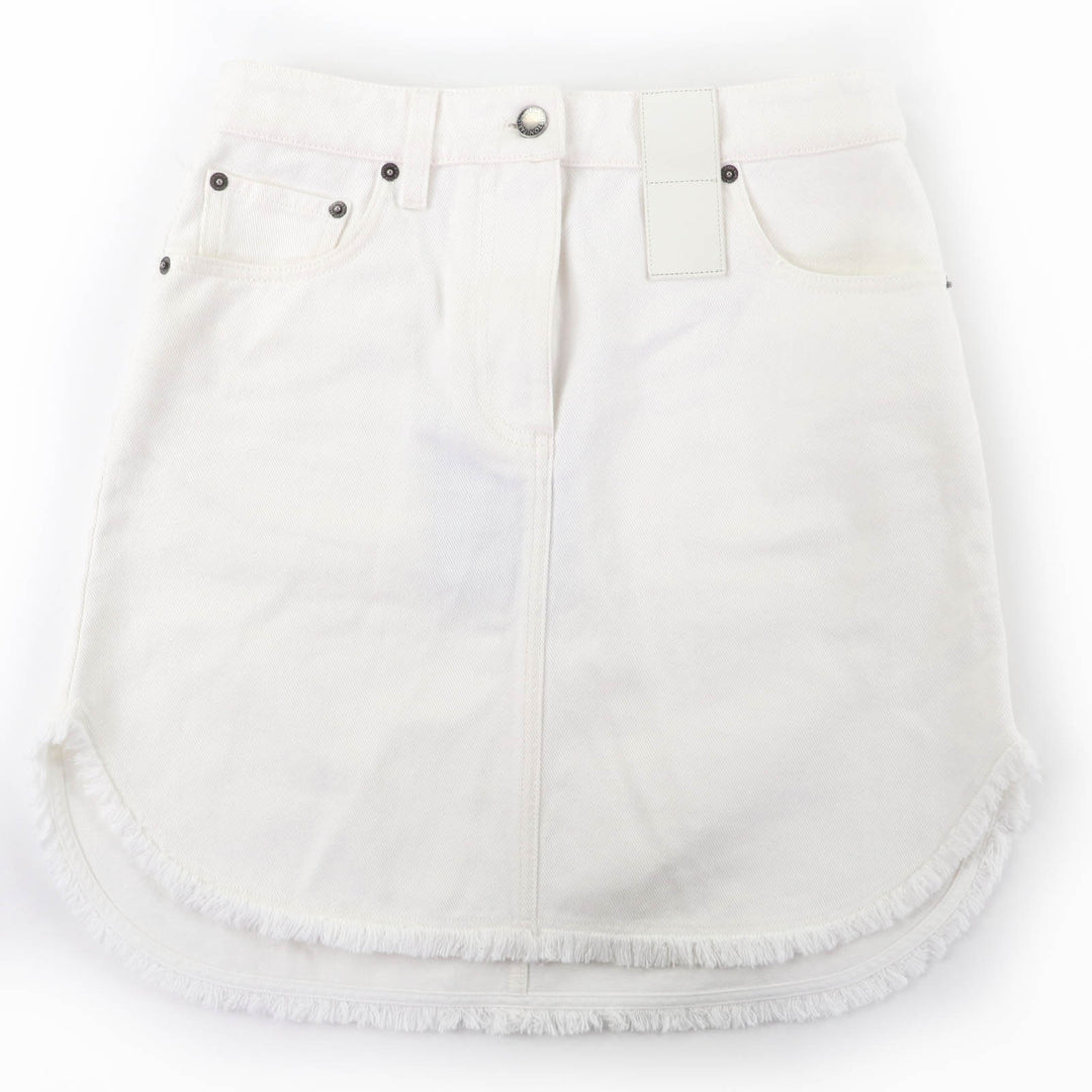 Pristine LOUIS VUITTON skirt frayed hem denim white cotton Women 36