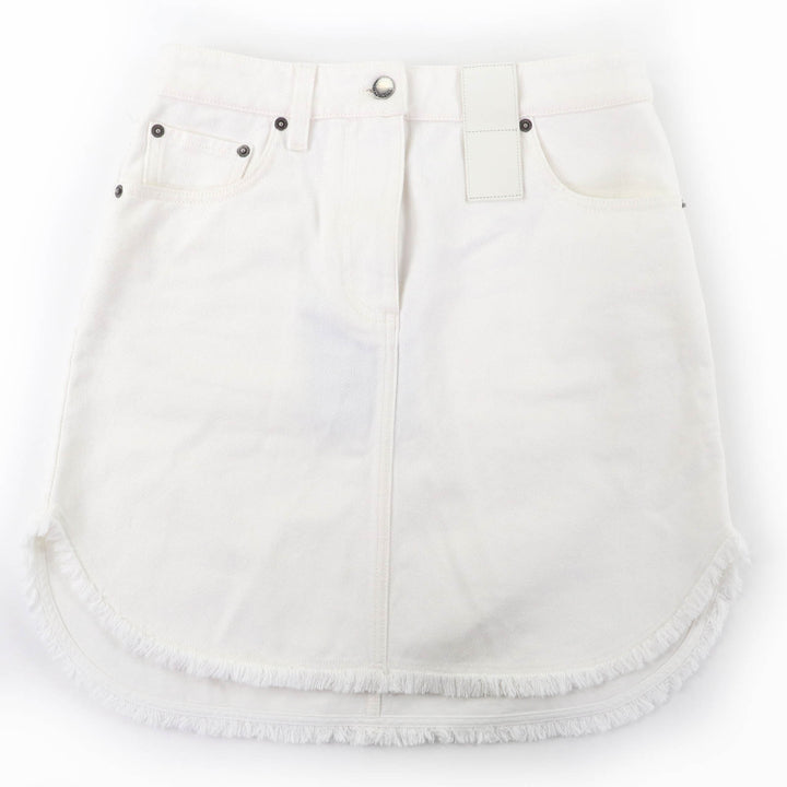 Pristine LOUIS VUITTON skirt frayed hem denim white cotton Women 36