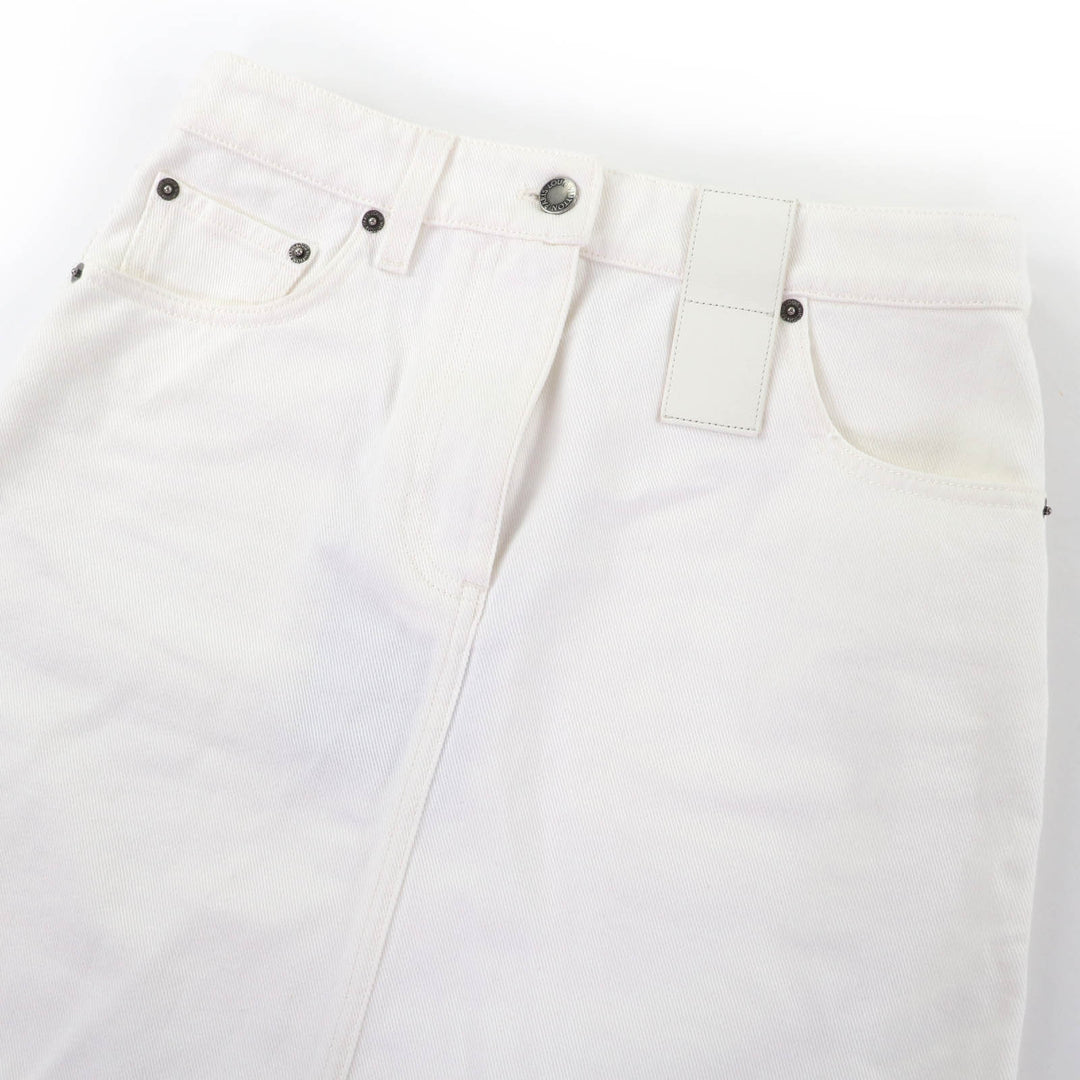 Pristine LOUIS VUITTON skirt frayed hem denim white cotton Women 36