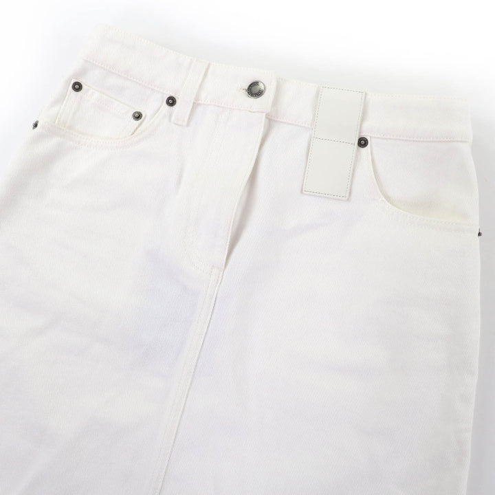 Pristine LOUIS VUITTON skirt frayed hem denim white cotton Women 36