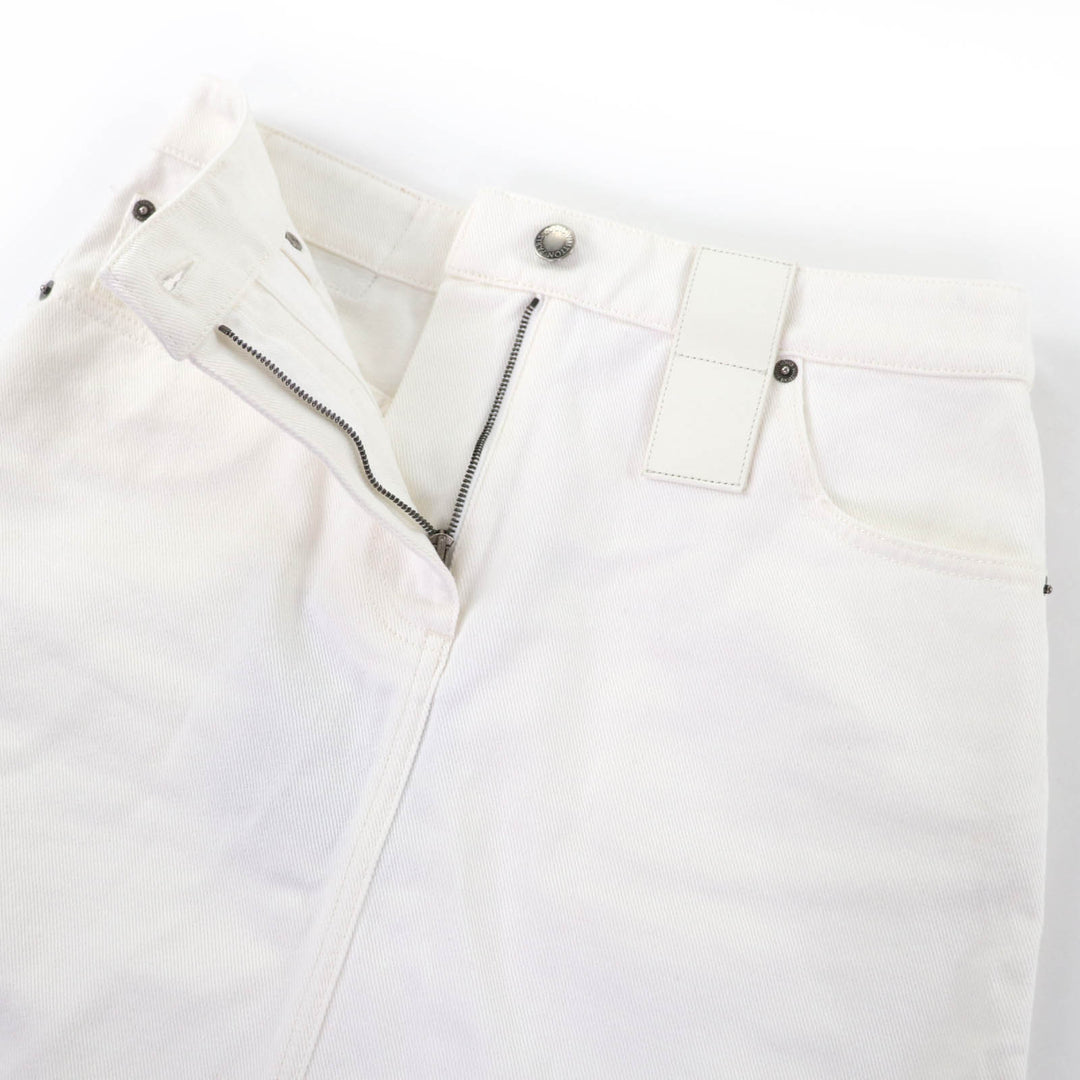 Pristine LOUIS VUITTON skirt frayed hem denim white cotton Women 36