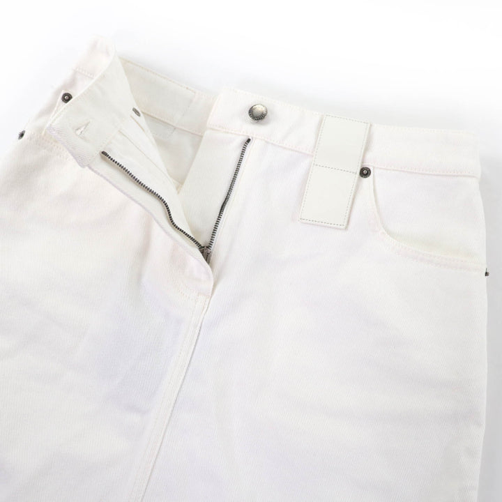 Pristine LOUIS VUITTON skirt frayed hem denim white cotton Women 36